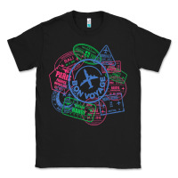 Black bon voyage travel stamp t shirt Classic Tee - linhVisuals