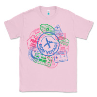Bubblegum Pink bon voyage travel stamp t shirt Classic Tee - linhVisuals
