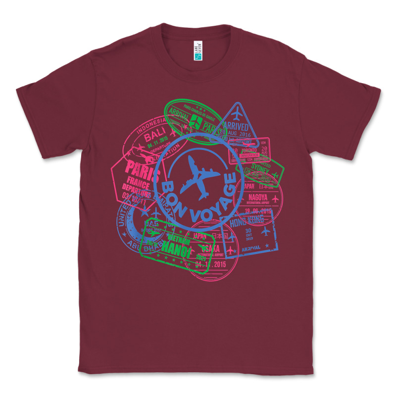 Bon Voyage Travel Stamp T Shirt Classic Tee by linhVisuals | Teevron