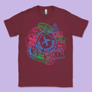 Bon Voyage Travel Stamp T Shirt Classic Tee Designed By Linhvisuals