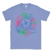 Colony Blue bon voyage travel stamp t shirt Classic Tee - linhVisuals