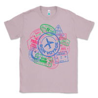 Lilac bon voyage travel stamp t shirt Classic Tee - linhVisuals