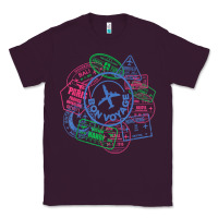 Plum bon voyage travel stamp t shirt Classic Tee - linhVisuals