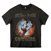 Asphalt Stay Wild Cowgirl Heavy Core Tee - FaDigitalArtStudio