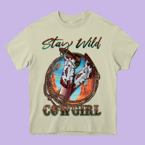 Stay Wild Cowgirl Heavy Core Tee Designed By Fadigitalartstudio