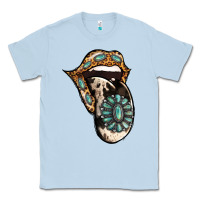 Dusty Blue Turquoise Gemstone Leopard Cowhide Tongue Classic Tee - Jasminsmagicworld