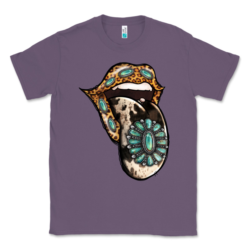 Turquoise Gemstone Leopard Cowhide Tongue Classic Tee by Jasminsmagicworld | Teevron