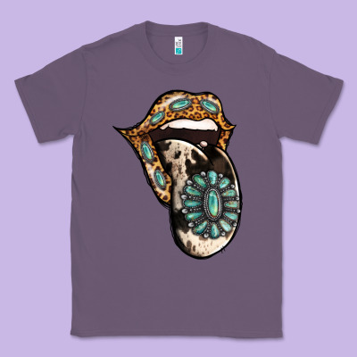 Turquoise Gemstone Leopard Cowhide Tongue Classic Tee Designed By Jasminsmagicworld