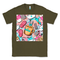 Army Green hospital nurse coffee cups with leopard seamless pattern bbs Classic Tee - BundleAndBundleShop