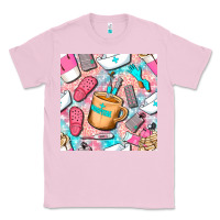 Bubblegum Pink hospital nurse coffee cups with leopard seamless pattern bbs Classic Tee - BundleAndBundleShop