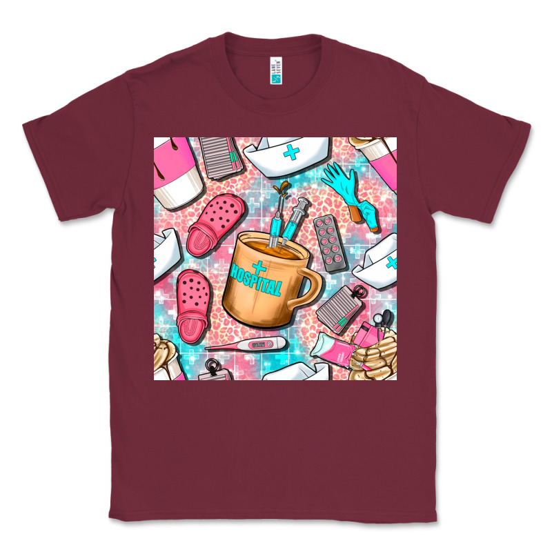 Hospital Nurse Coffee Cups With Leopard Seamless Pattern Bbs Classic Tee by BundleAndBundleShop | Teevron