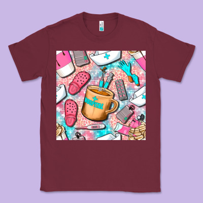 Hospital Nurse Coffee Cups With Leopard Seamless Pattern Bbs Classic Tee Designed By Bundleandbundleshop