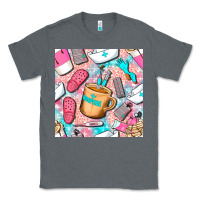Charcoal Heather hospital nurse coffee cups with leopard seamless pattern bbs Classic Tee - BundleAndBundleShop