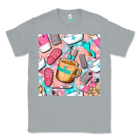 Heather Grey hospital nurse coffee cups with leopard seamless pattern bbs Classic Tee - BundleAndBundleShop