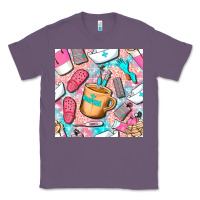 Lavender hospital nurse coffee cups with leopard seamless pattern bbs Classic Tee - BundleAndBundleShop