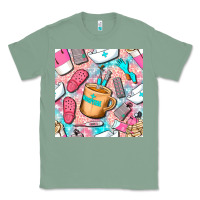 Sage hospital nurse coffee cups with leopard seamless pattern bbs Classic Tee - BundleAndBundleShop