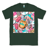 Sports Green hospital nurse coffee cups with leopard seamless pattern bbs Classic Tee - BundleAndBundleShop