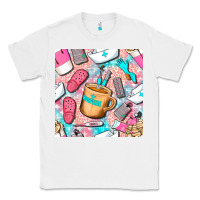 White hospital nurse coffee cups with leopard seamless pattern bbs Classic Tee - BundleAndBundleShop
