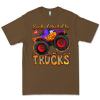 Cacao Easily Distracted By Trucks Premium Tee - CowhideDigitalArt