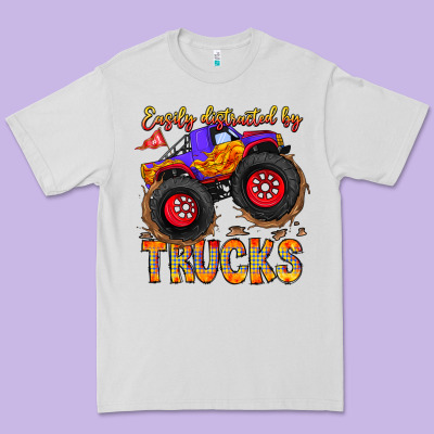 Easily Distracted By Trucks Premium Tee Designed By Cowhidedigitalart