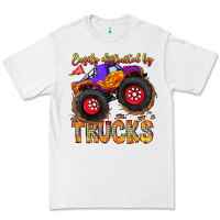 White Easily Distracted By Trucks Premium Tee - CowhideDigitalArt