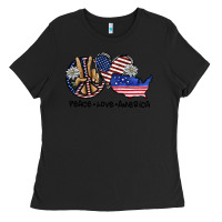 Black peace love america Ladies Tee - SublimationCraftShop