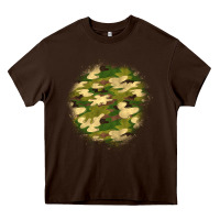Chocolate Brown camouflage patch 2 Heavy Core Tee - BundleAndBundleShop