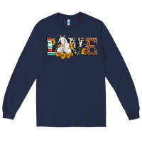 Navy love goats serape cowhide leopard goat family Long Sleeve Tee - Artiststas