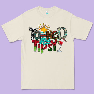 Tanned And Tipsy Premium Tee Designed By Cowhidedigitalart