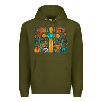 Army Green fall cross Premium Hoodie - RanaPortraitStore