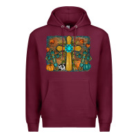 Burgundy fall cross Premium Hoodie - RanaPortraitStore