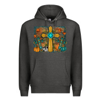 Charcoal Heather fall cross Premium Hoodie - RanaPortraitStore