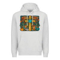 Dove Grey fall cross Premium Hoodie - RanaPortraitStore
