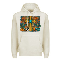 Oatmeal Heather fall cross Premium Hoodie - RanaPortraitStore