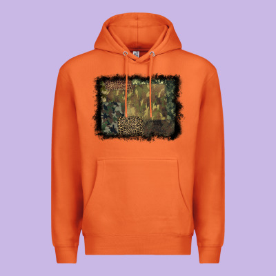 Camouflage Leopard Background Premium Hoodie Designed By Barkaloodesign