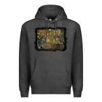 Charcoal Heather camouflage leopard background Premium Hoodie - BarkalooDesign