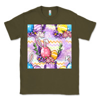 Army Green Easter Eggs With Flowers Seamless Pattern Classic Tee - BundleAndBundleShop