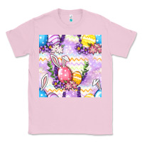 Bubblegum Pink Easter Eggs With Flowers Seamless Pattern Classic Tee - BundleAndBundleShop