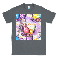 Charcoal Heather Easter Eggs With Flowers Seamless Pattern Classic Tee - BundleAndBundleShop