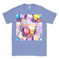 Colony Blue Easter Eggs With Flowers Seamless Pattern Classic Tee - BundleAndBundleShop