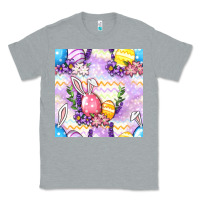 Heather Grey Easter Eggs With Flowers Seamless Pattern Classic Tee - BundleAndBundleShop