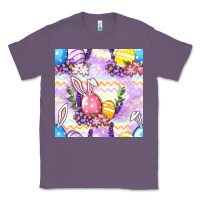 Lavender Easter Eggs With Flowers Seamless Pattern Classic Tee - BundleAndBundleShop