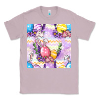 Lilac Easter Eggs With Flowers Seamless Pattern Classic Tee - BundleAndBundleShop