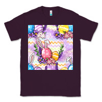 Plum Easter Eggs With Flowers Seamless Pattern Classic Tee - BundleAndBundleShop