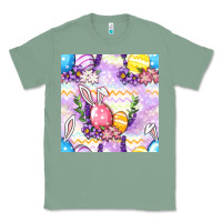 Sage Easter Eggs With Flowers Seamless Pattern Classic Tee - BundleAndBundleShop