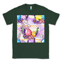 Sports Green Easter Eggs With Flowers Seamless Pattern Classic Tee - BundleAndBundleShop