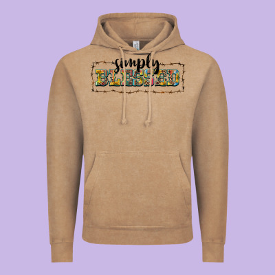 Simply Blessed Vintage Hoodie Designed By Barkaloodesign