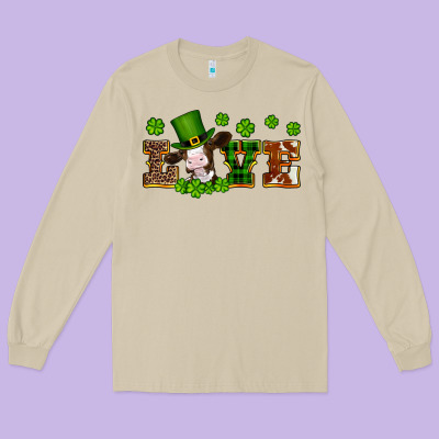 St Patricks Love Heifer Long Sleeve Tee Designed By Artiststas