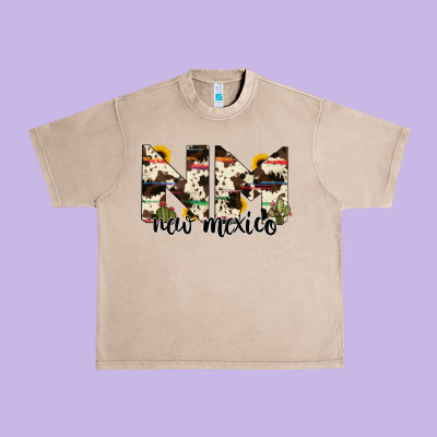 New Mexico State Cowhide Serape Cactus Urban Heavy Tee Designed By Ranaportraitstore