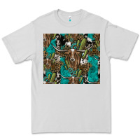 Dove Grey Longhorn Pattern Premium Tee - CowhideDigitalArt